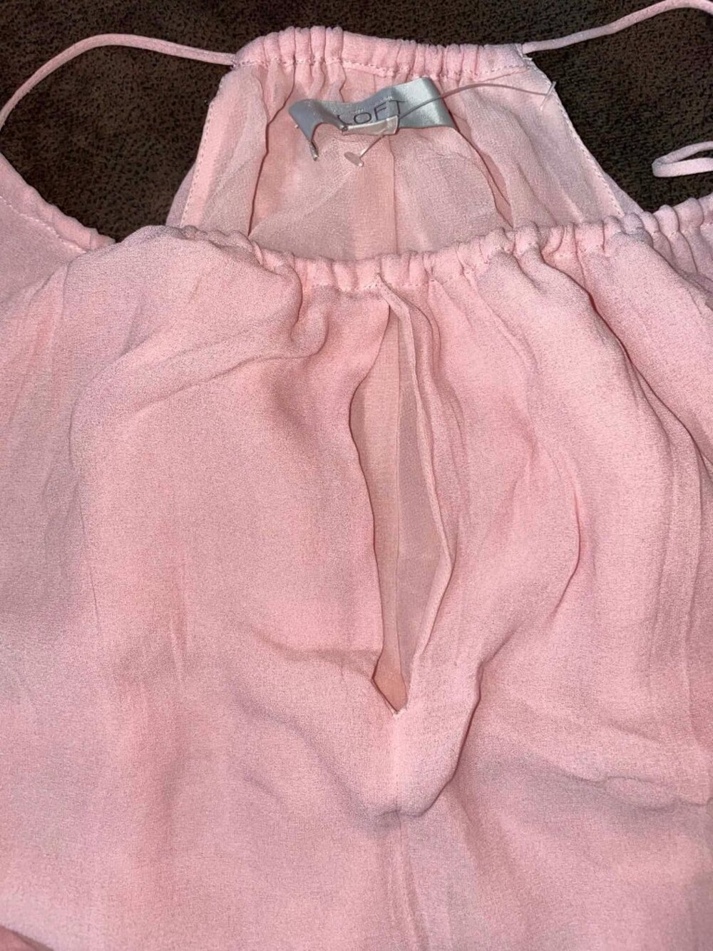 LOFT Ann Taylor Blush Pink Tiered Halter Style Maxi Dress Size Large - Picture 4 of 9